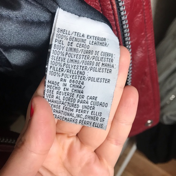 VTG Perry Ellis America 90s Leather Varsity Jacket - Picture 8 of 13